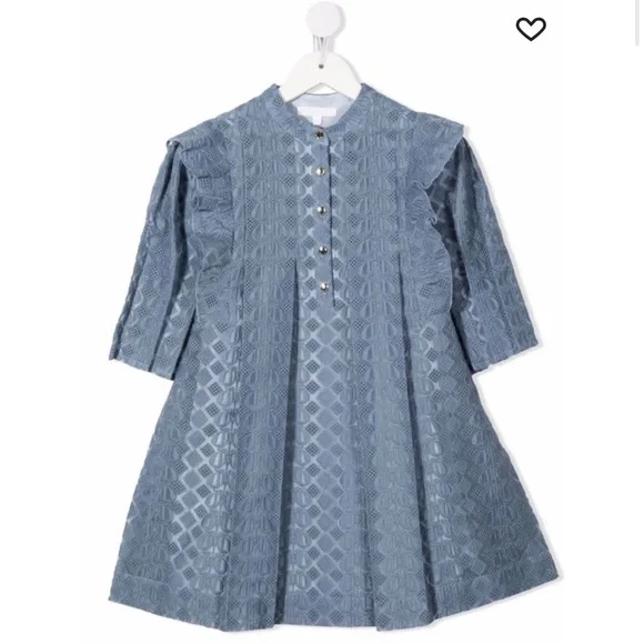 green emerald velvet dress Chloe 3D Flower Dress – Le Petit Kids main image 1